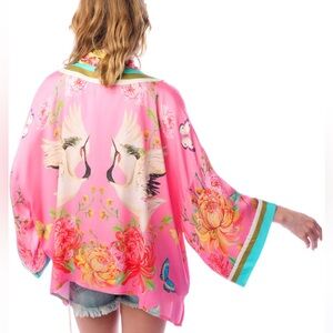 THE LEGEND OF THE CRANE SHORT KIMONO Duster, Light Layering Piece, NWT, $200MSRP
